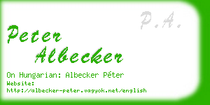 peter albecker business card