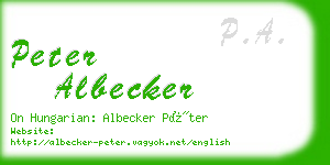 peter albecker business card